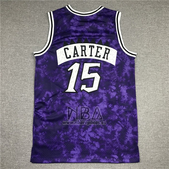 Camiseta Toronto Raptors Vince Carter NO 15 Galaxy Violeta